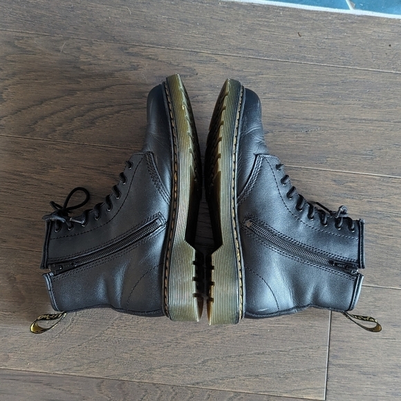 Dr. Martens 1460 J Leather Lace Up Zip Boots Bouncing Soles Size 4 - Picture 11 of 11